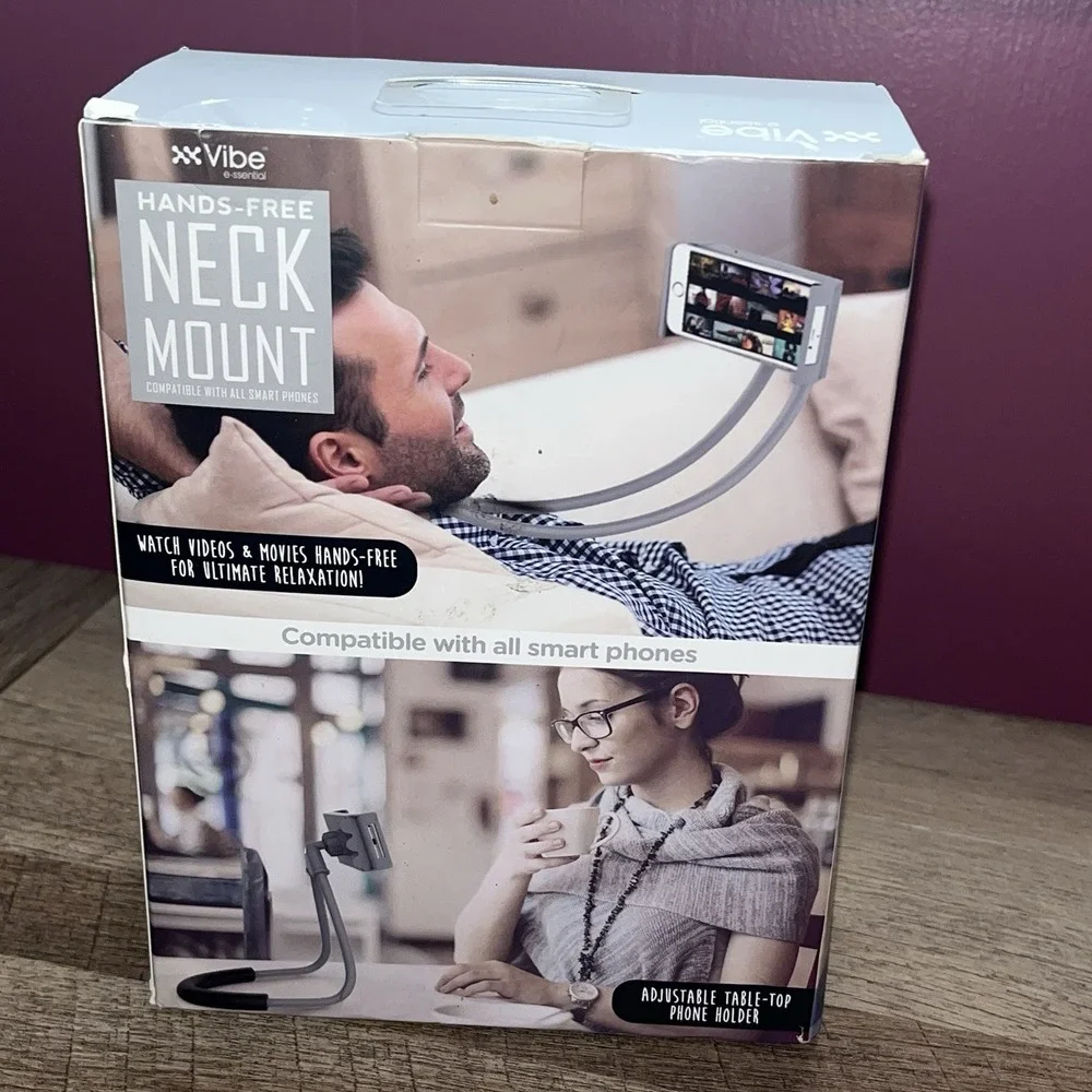 Vibe Lazy Neck Phone Holder, Hands-Free Universal Cell Phone Mount for Bed/Table
